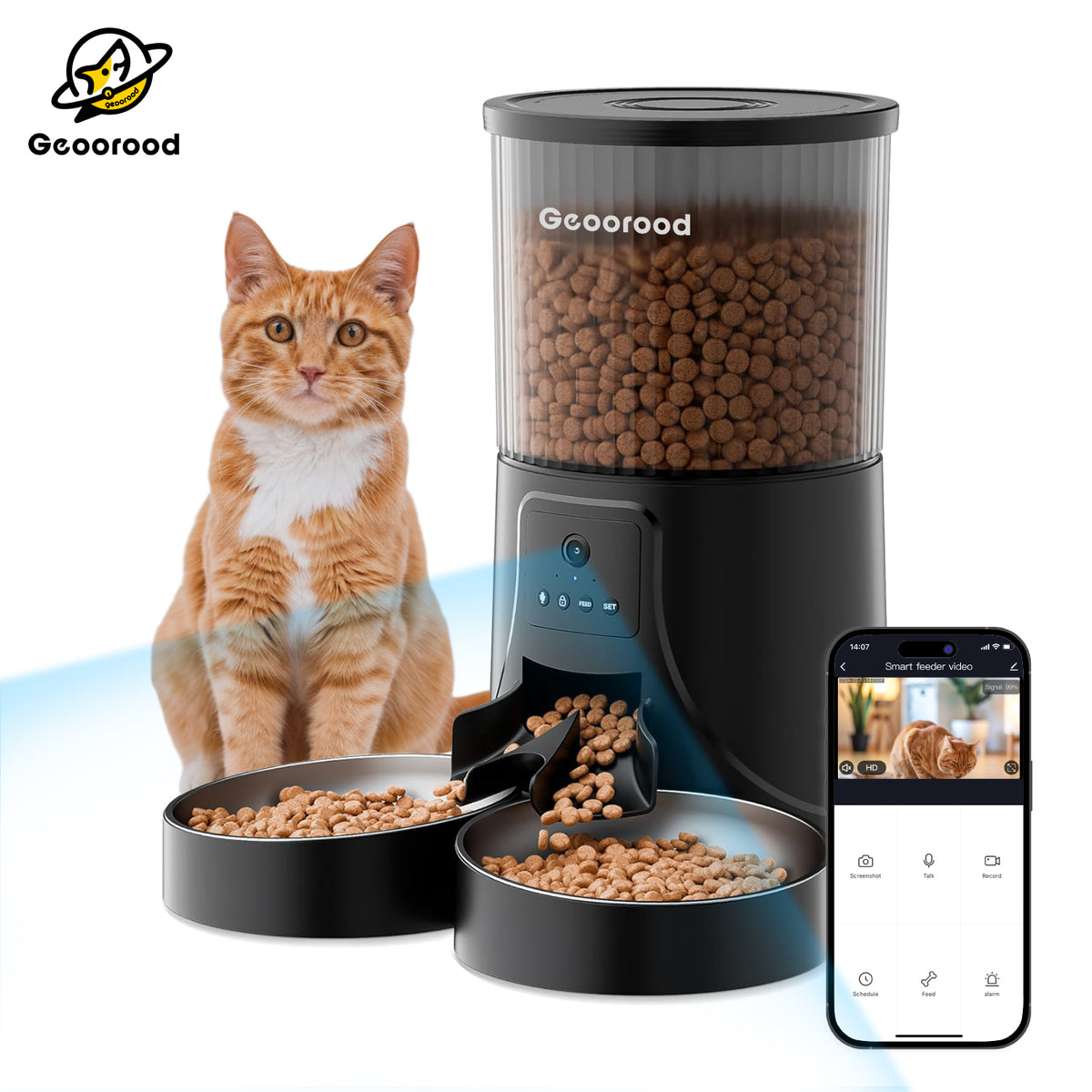 Smart Automatic Pet Feeder – WiFi & Camera Variants – Geoorood pet