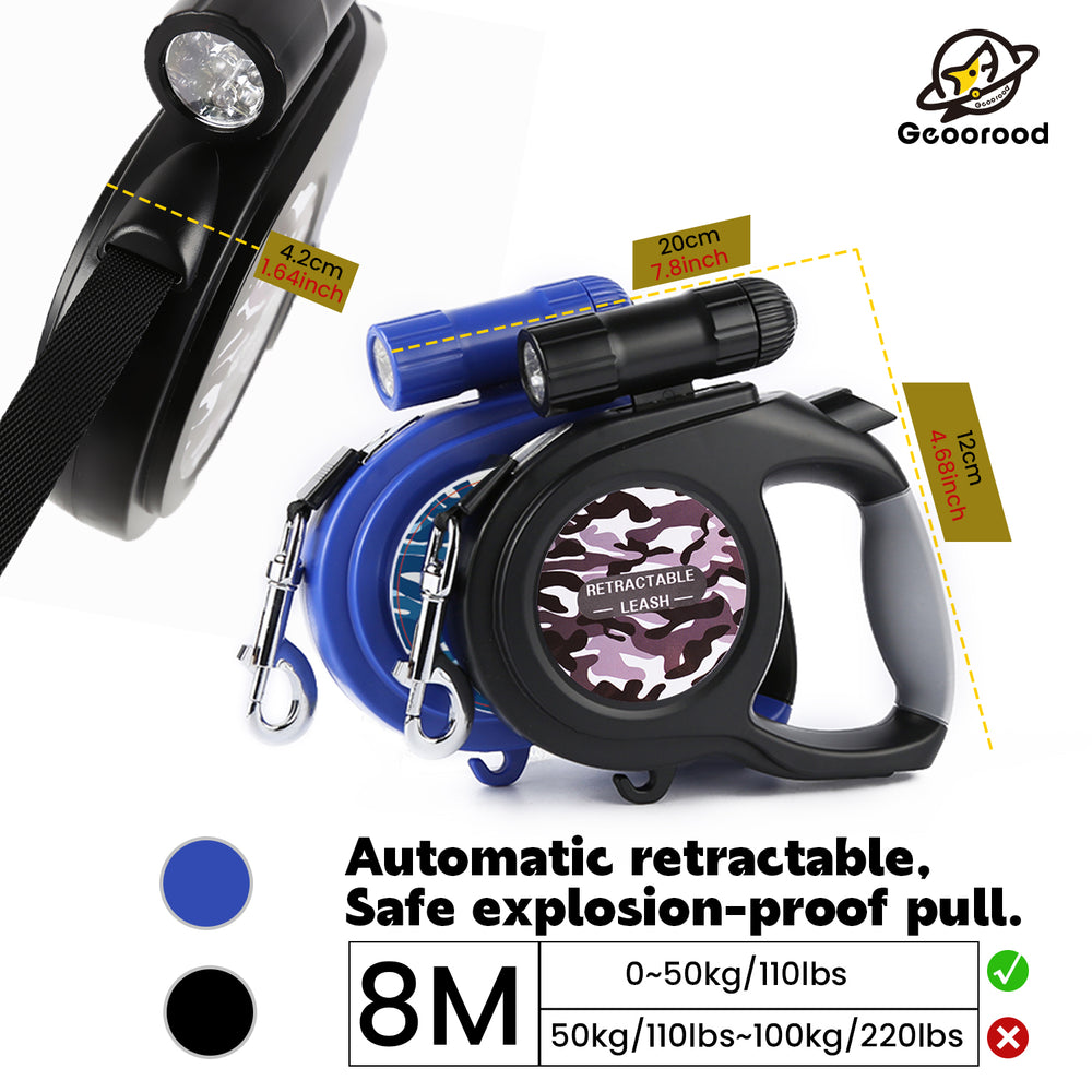 Retractable Handheld Dog Leash with Night Light
