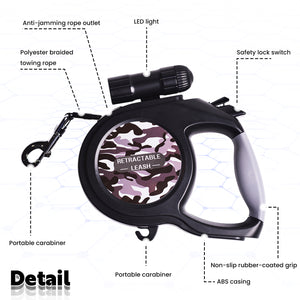 Retractable Handheld Dog Leash with Night Light