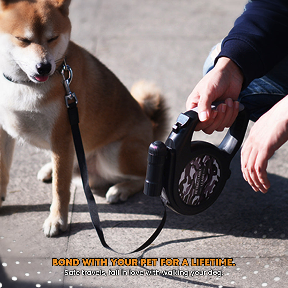 Retractable Handheld Dog Leash with Night Light