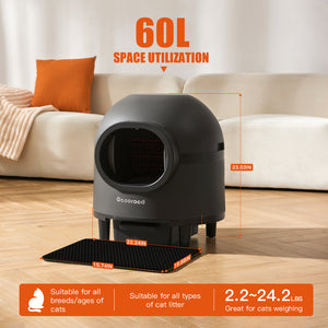 GEOOROOD PET CAT LITTER BOX WITH APP CONTROL