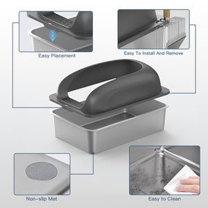 Geoorood Pet Cat Litter Box Stainless Steel with 20L capability