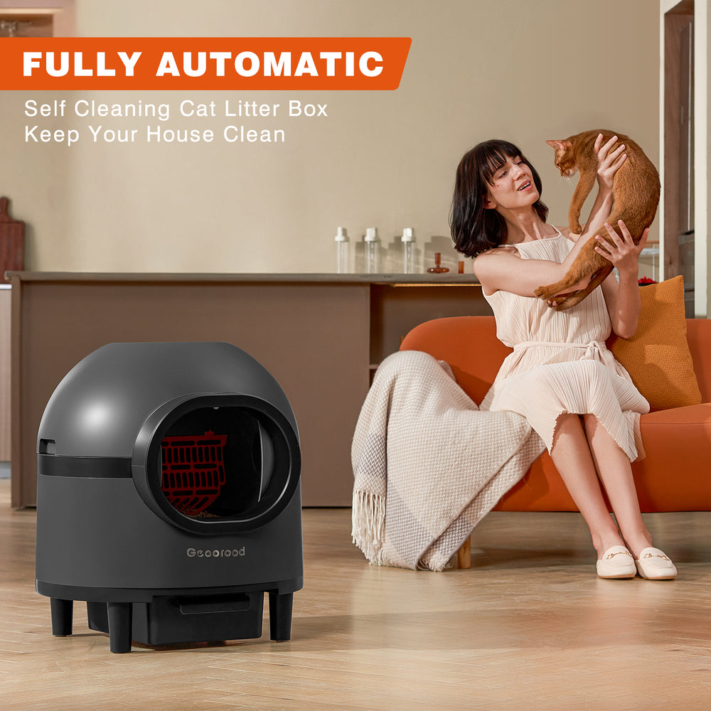 GEOOROOD PET CAT LITTER BOX WITH APP CONTROL