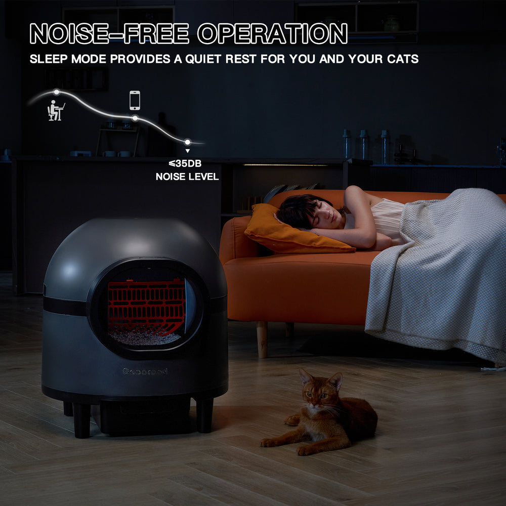 GEOOROOD PET CAT LITTER BOX WITH APP CONTROL