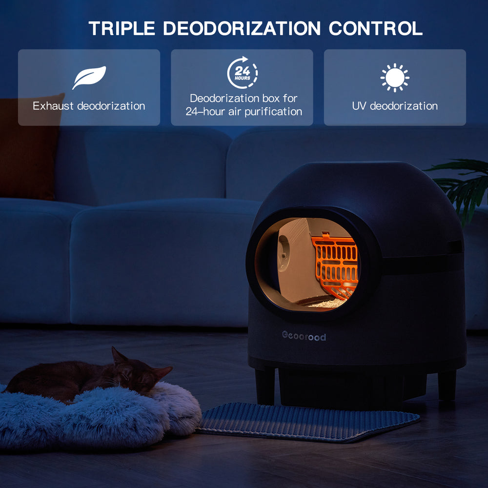 GEOOROOD PET CAT LITTER BOX WITH APP CONTROL
