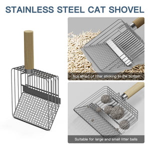 Geoorood Pet Cat Litter Box Stainless Steel with 20L capability