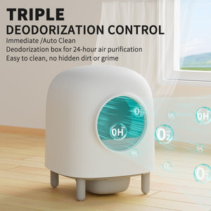 GEOOROOD PET CAT LITTER BOX WITH APP CONTROL  II WHITE