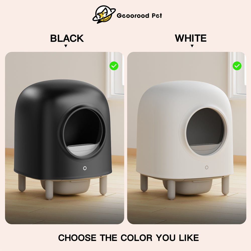 GEOOROOD PET CAT LITTER BOX WITH APP CONTROL  II WHITE