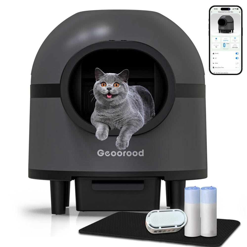 GEOOROOD PET CAT LITTER BOX WITH APP CONTROL