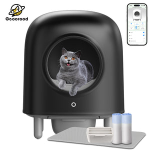 GEOOROOD PET CAT LITTER BOX WITH APP CONTROL  II BLACK