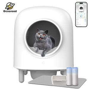 GEOOROOD PET CAT LITTER BOX WITH APP CONTROL  II WHITE